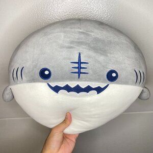 Takashoji Grey Shark Plush 100% Polyester Pillow Cuddly Stuffed Toy Animal 12"